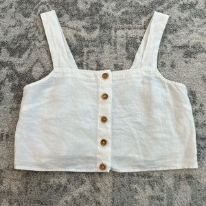 Mate the Label Linen Cropped Tank